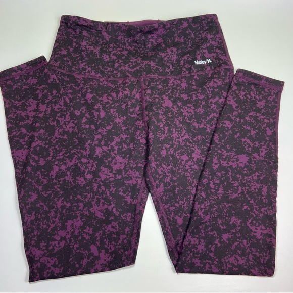 Hurley Womens Leggings Reversible Purple Black Yoga Pants size S NWT - Picture 3 of 7